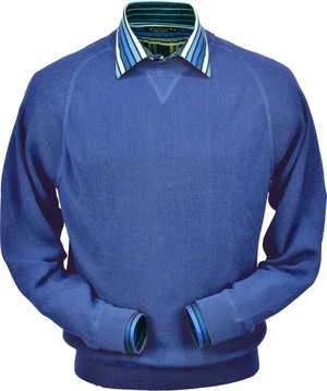 Peru Unlimited - Baby Alpaca Sweatshirt in Royal Blue Sleek Men's Contemporary 