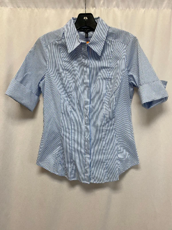 Top Short Sleeve By White House Black Market In Blue, Size: S Masculine Men's Thick