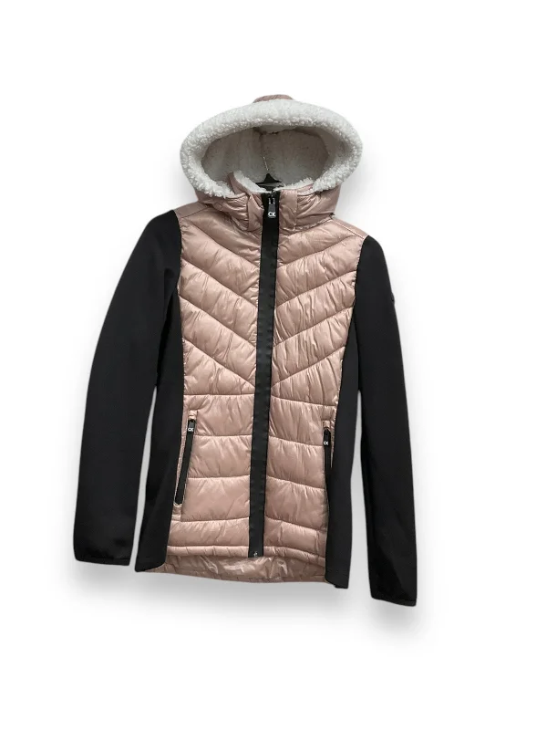 Jacket Puffer & Quilted By Calvin Klein In Black & Pink, Size: S Dynamic Men's Moto