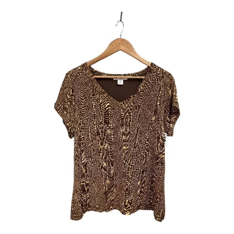 Top Short Sleeve By Liz Claiborne In Animal Print, Size: 1x Casual Men's Japanese 