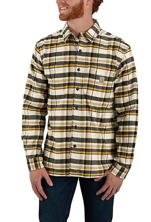 Relaxed Fit  Midweight Flannel Long-Sleeve Plaid Shirt Cclassic Men's Tweed