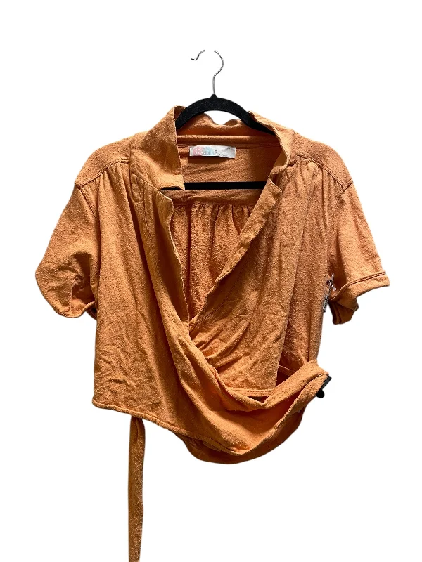 Top Short Sleeve By Free People In Orange, Size: M Organic