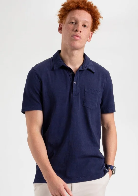 Garment Dye Beatnik Polo - Indigo Bold Men's Animal