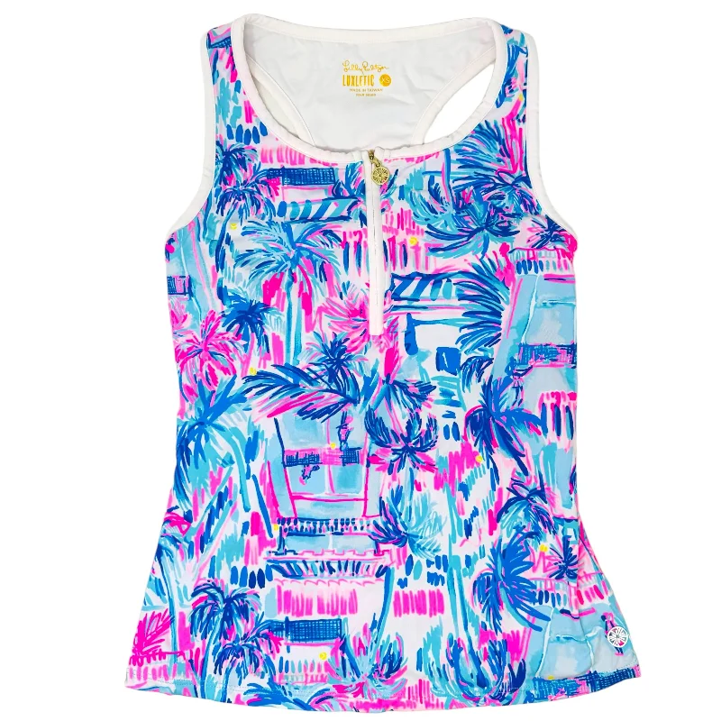 Luxletic Canna Bra Tank Top UPF 50+ By Lilly Pulitzer In Ravello Blue Perfect Match, Size: Xs Confident Men's Power