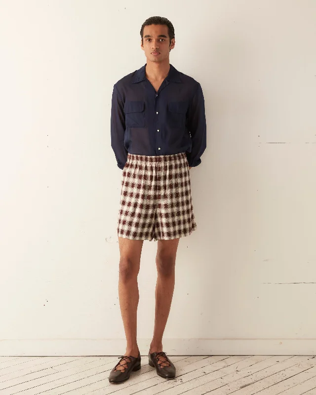 Shadow Plaid Rugby Shorts Stylish Men's Tropical 