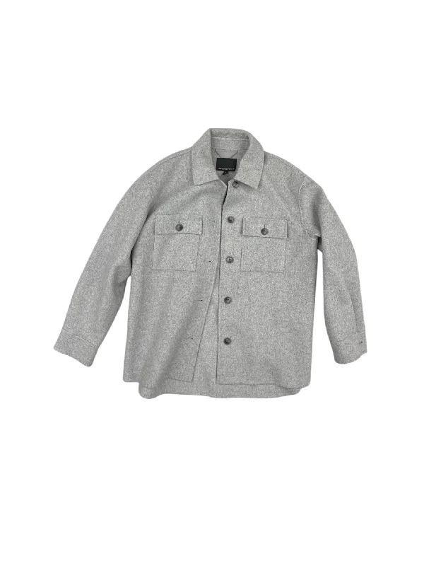 Jacket Shirt By Banana Republic In Grey, Size: S Streetwear Style