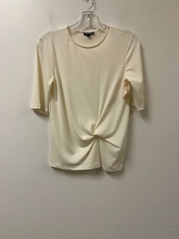 Top Short Sleeve By Top Shop In Cream, Size: Xs Polished Men's Satin