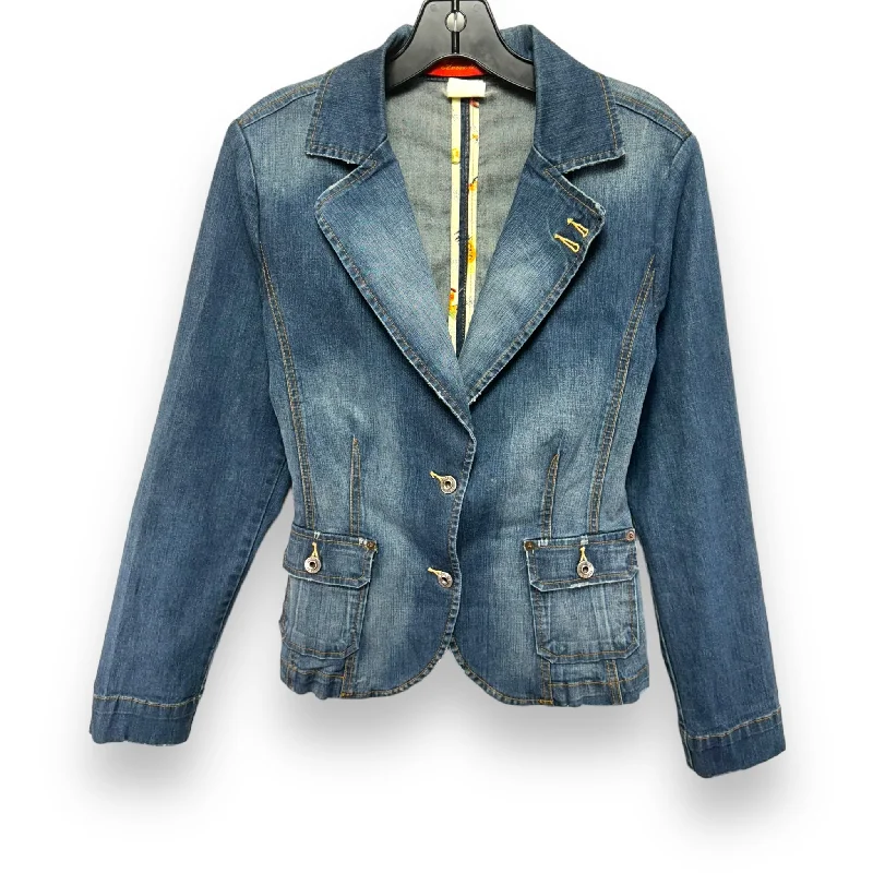 Blazer By Level 99 In Blue Denim, Size: M Stylish Men's Neon