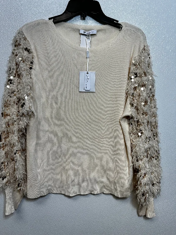 Top Long Sleeve By Clothes Mentor In Ivory, Size: Xl Monochromatic All