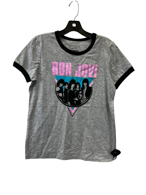 Top Short Sleeve Basic By Bon Jovi In Grey, Size: L Dynamic Men's Glow