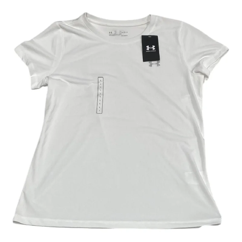 Athletic Top Short Sleeve By Under Armour In White, Size: L British Gentleman Style