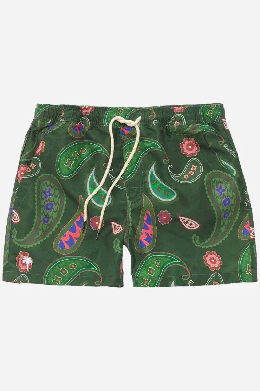 OAS Green Paisley Swim Trunks Cool Men's Skate