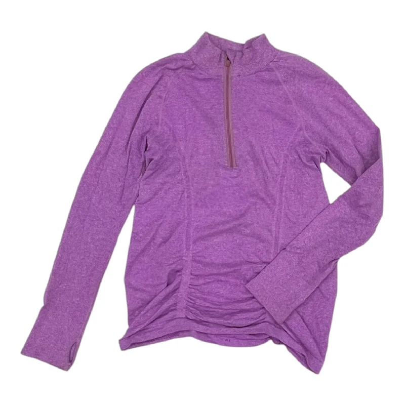 Athletic Top Ls Collar By Athleta In Purple, Size:L Trendy Men's Oversized