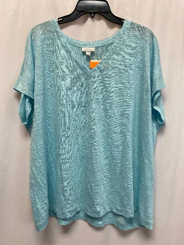 Top Short Sleeve By J. Jill In Blue, Size: L Sophisticated Men's 