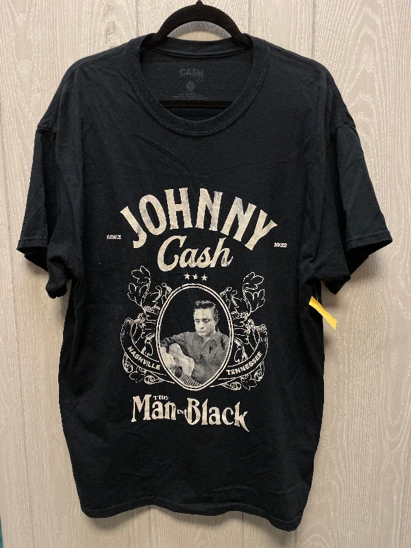 Top Short Sleeve By Cash In Black, Size: Xl Trendy Men's Oversized