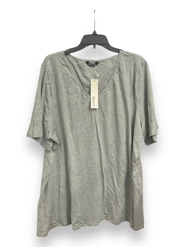 Top Short Sleeve Basic By Clothes Mentor In Grey, Size: 4x Street