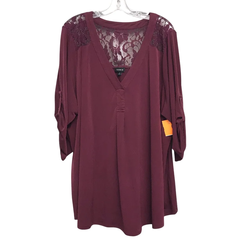 Top Ls By Torrid In Maroon, Size:4X Monochromatic Office Style