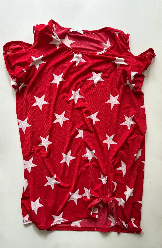 Top Short Sleeve By Chicsoul In Red, Size: 3x Organic