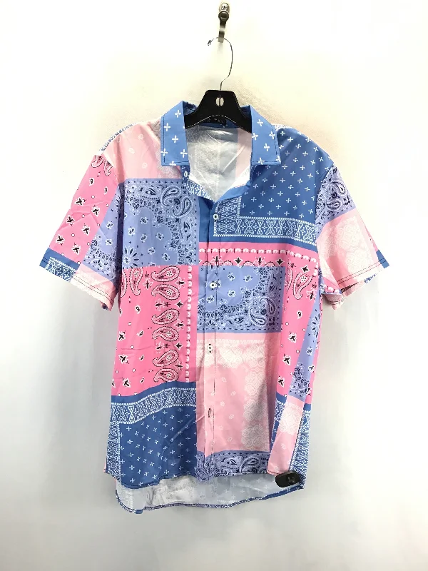 Top Short Sleeve By Romwe In Blue & Pink, Size: L Tough Men's Tactical