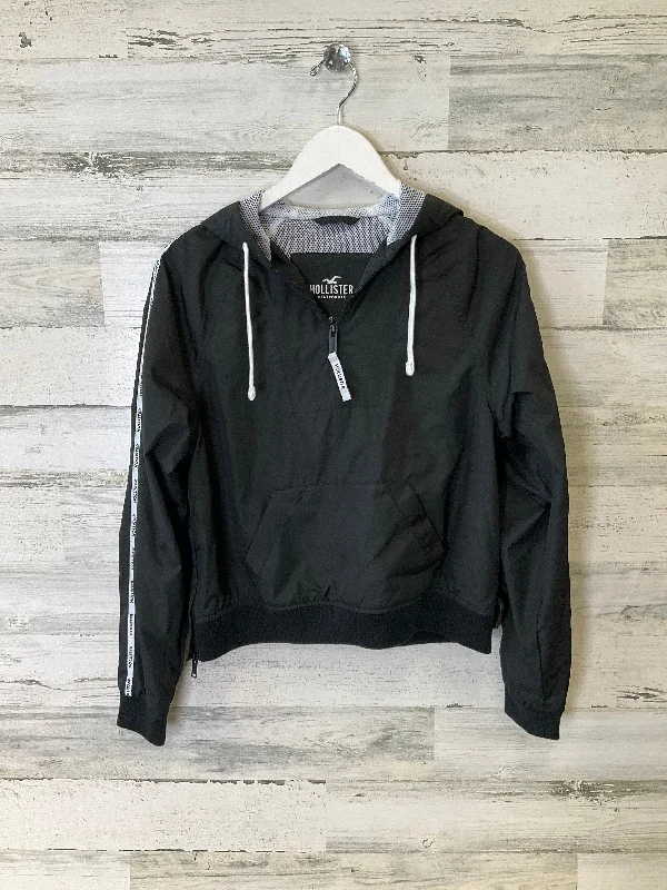 Athletic Top Long Sleeve Hoodie By Hollister In Black, Size: S Rugged Men's Outdoor 