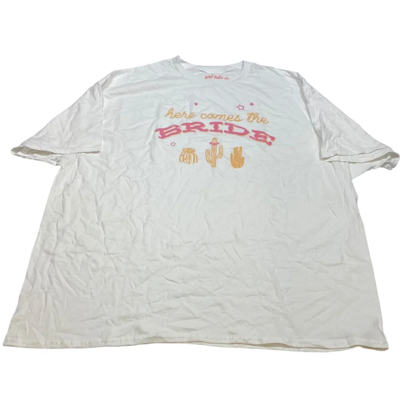 Top Short Sleeve By Girl Tribe Co In White, Size: 2x Athletic Men's High