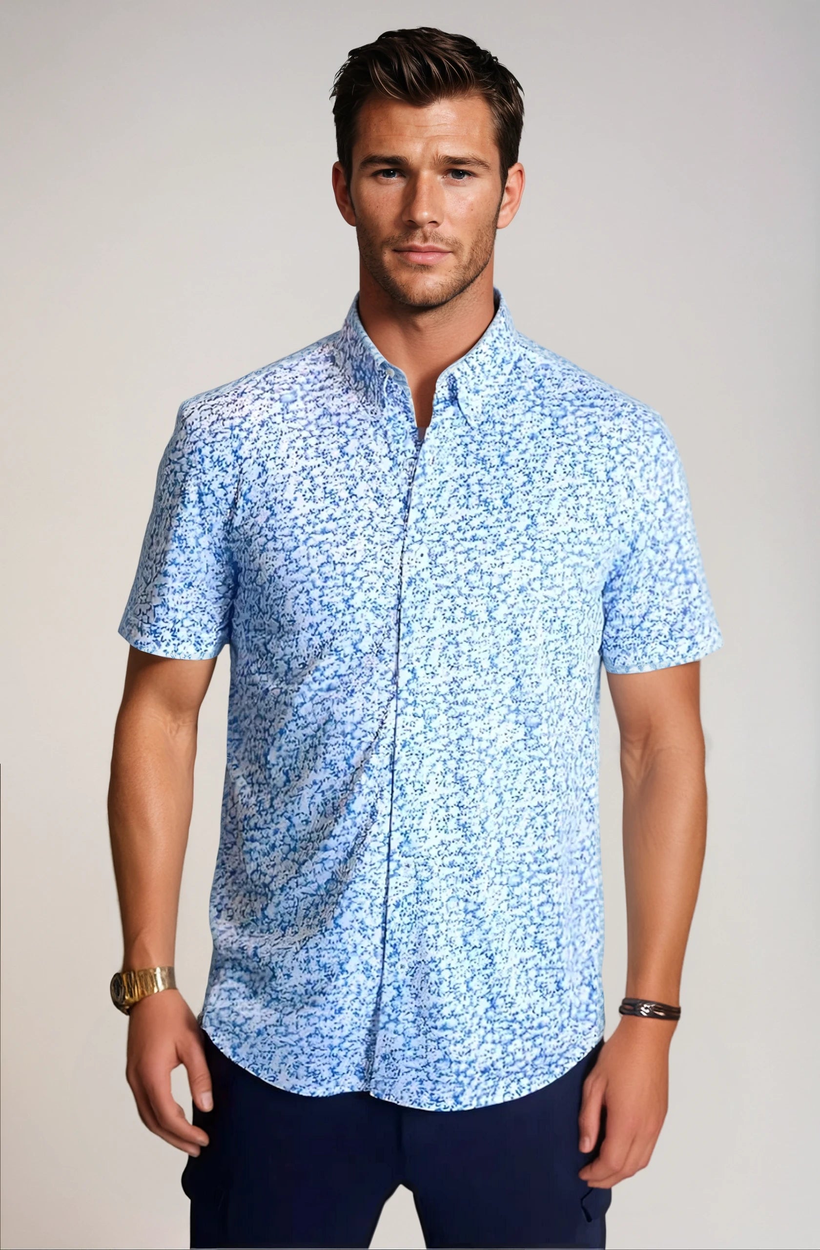 Five-O Floral Short Sleeve Tech Shirt Earthy Men's Sustainable 