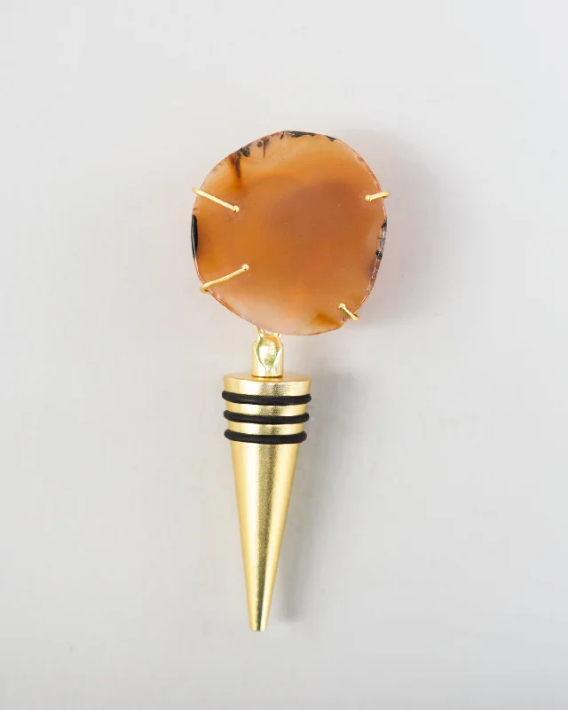 Agate Bottle Stopper - Brown Lumberjack