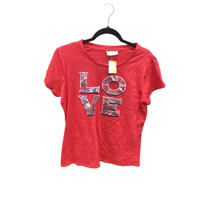 Top Short Sleeve By Bobbie Brooks In Red, Size: L Streetwear Style