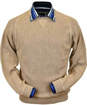 Peru Unlimited - Baby Alpaca Sweatshirt in Beige Heather Sophisticated Men's French