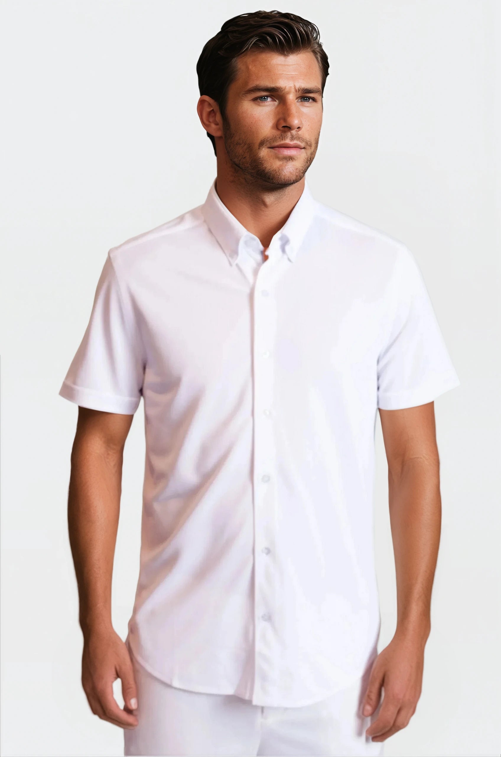 All Season's Short Sleeve Tech Shirt - White Trendy Men's Bucket