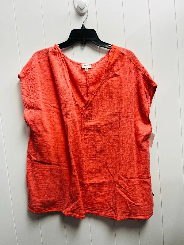 Top Short Sleeve By Wonderly In Orange, Size: 3x Sleek Men's Contemporary 