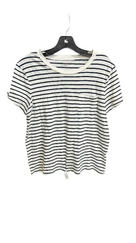 Top Short Sleeve Basic By Madewell In Striped Pattern, Size: L Business