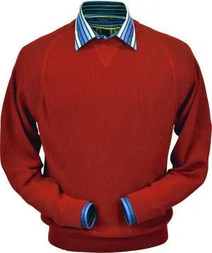 Peru Unlimited - Baby Alpaca Sweatshirt in Rouge Red Casual Men's Japanese 