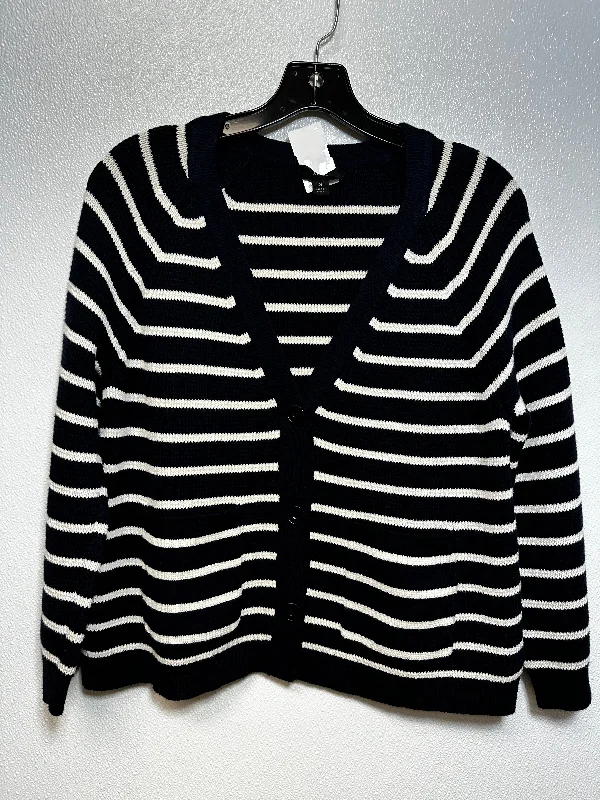 Cardigan By J Crew In Striped, Size: S Monochromatic Office Style