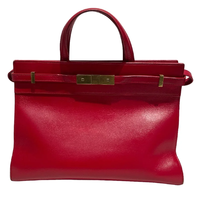 SAINT LAURENT/Tote Bag/Leather/RED/Manhattan Polished Men's Silk