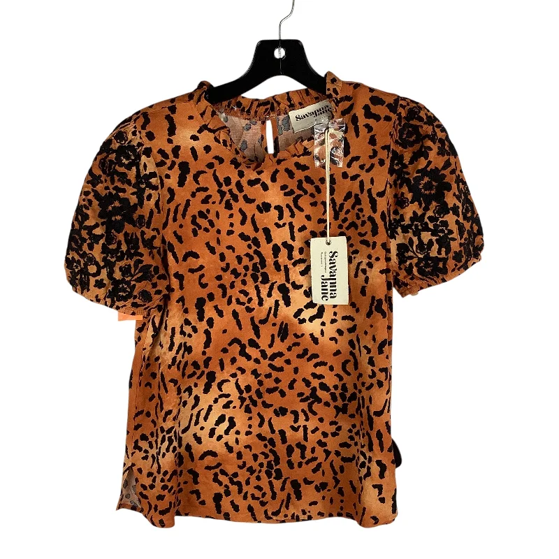 Top Short Sleeve By Savanna Jane In Animal Print, Size: S Vacation