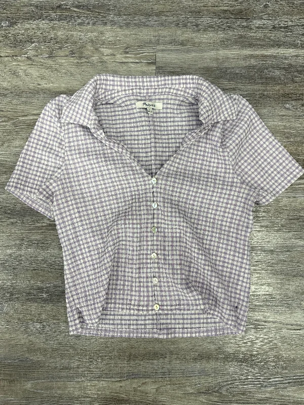 Top Short Sleeve By Madewell In Purple & White, Size: S Refined Men's Hand