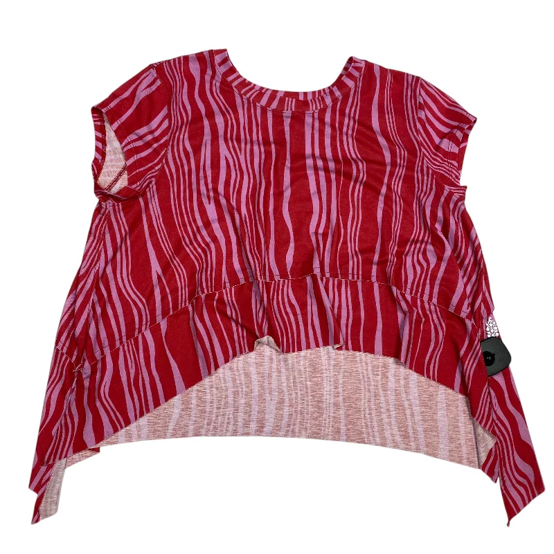 Athletic Top Short Sleeve By Free People In Pink & Red, Size: S Laid