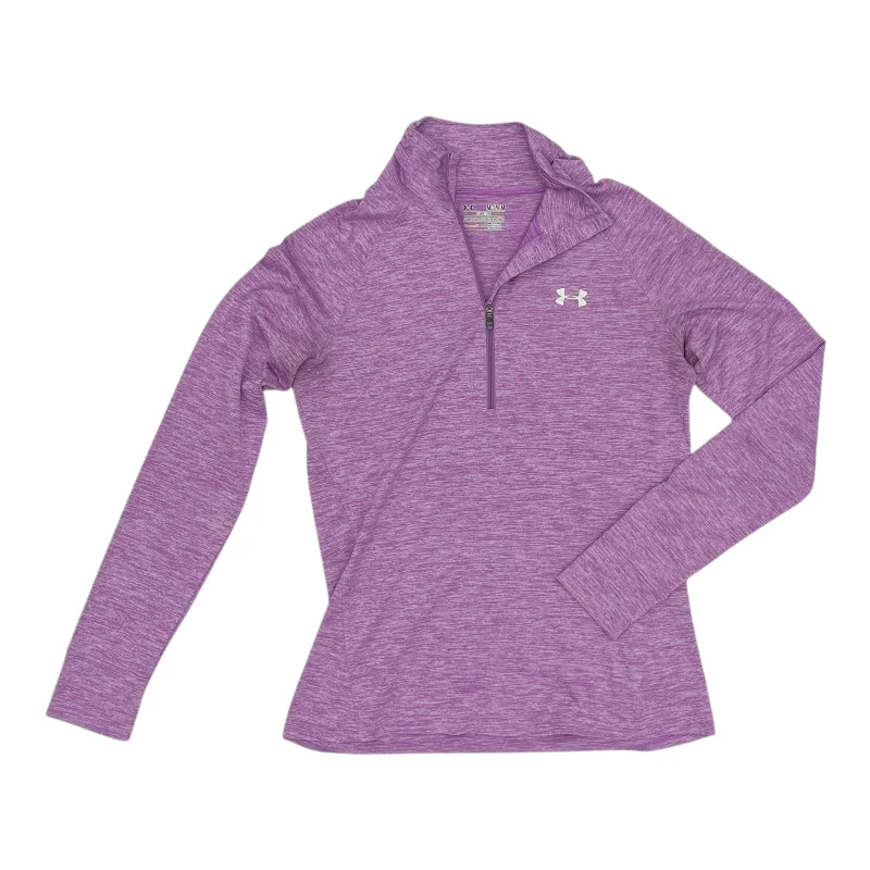 Athletic Top Ls Collar By Under Armour In Purple, Size:M Business