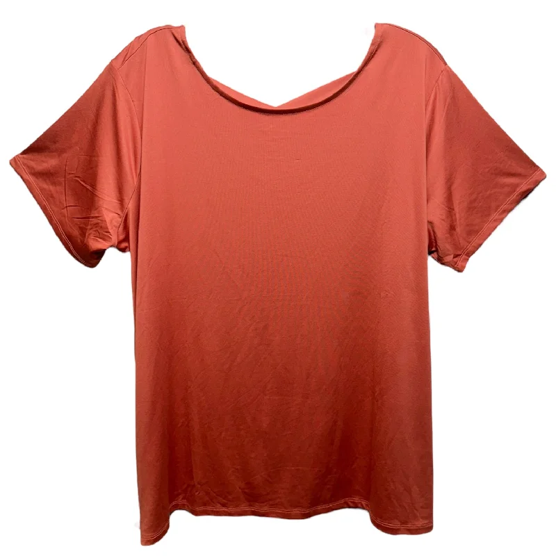 Athletic Top Long Sleeve Crewneck By Adrienne Vittadini In Salmon, Size: 2x Artistic Men's Avant