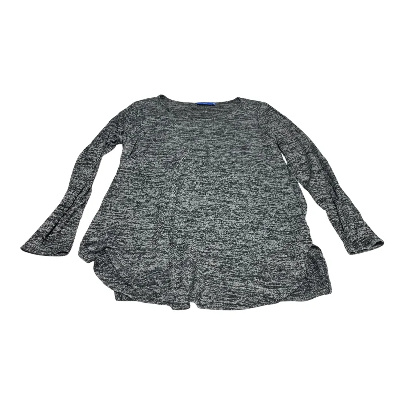 Top Long Sleeve Basic By Apt 9 In Grey, Size: Xl Laid