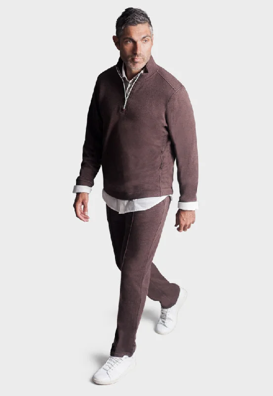 Voey Leisure Set - Half Zip Sweatshirt & Sweatpant - Espresso Sophisticated Men's 