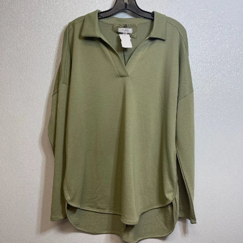 Top Long Sleeve Basic By Cupio In Olive, Size: Xl Edgy Men's Punk