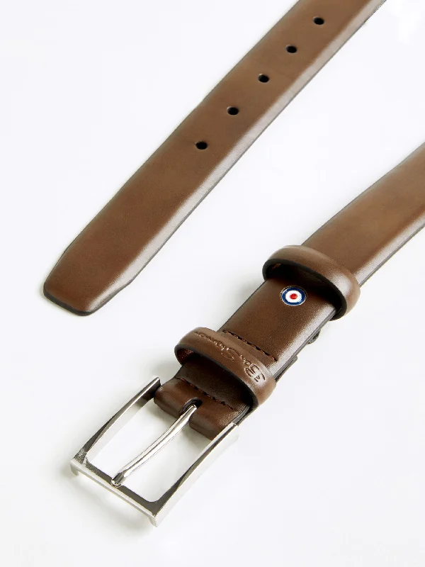 Lynton Leather Dress Belt - Brown Sporty Men's Tennis