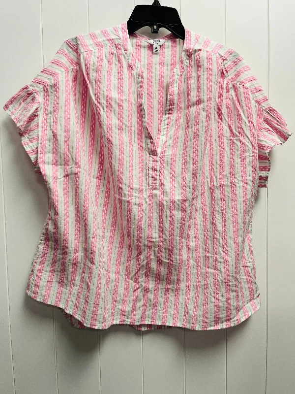 Top Short Sleeve By Crown And Ivy In Pink, Size: 1x Dapper Men's Bow