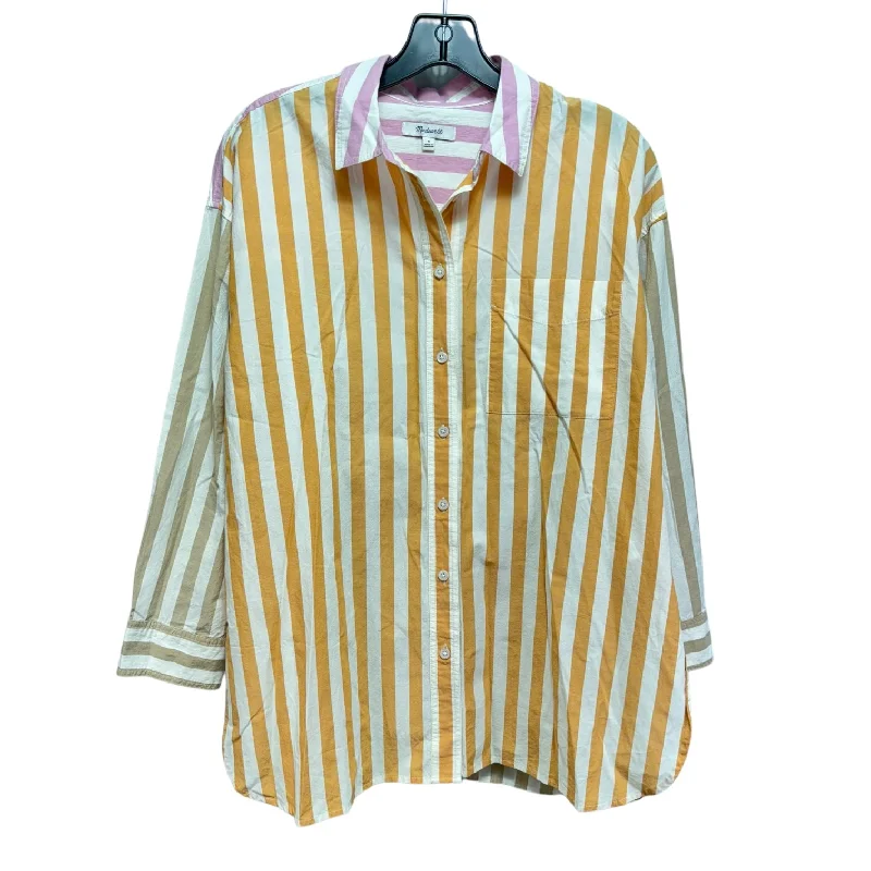 The Signature Poplin Oversized Shirt By Madewell In Ochre Fresco, Size: S Tough Men's Military