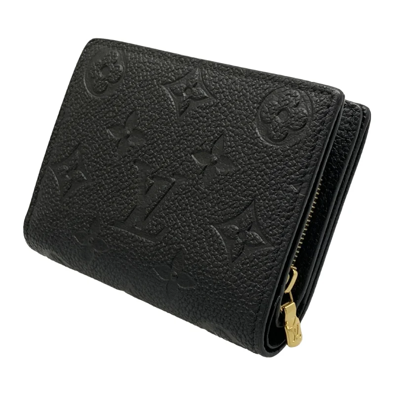 LOUIS VUITTON/Bifold Wallet/Black/Leather/Monogram/PORTEFEUILLE CLEA_MONOGRAM EMPREINTE/M80151 Unique Men's Upcycled