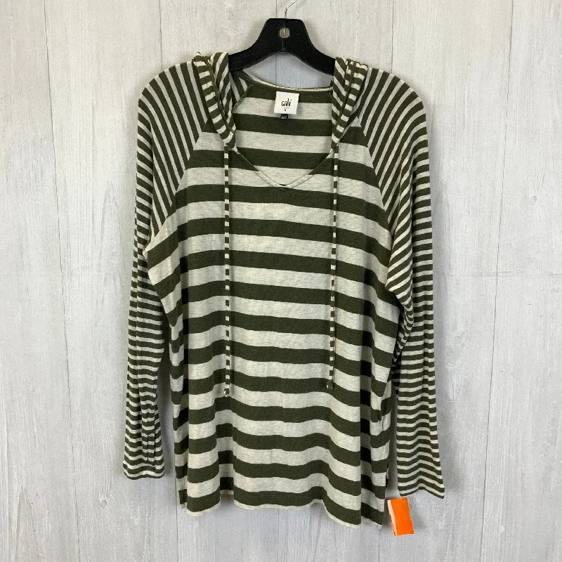 Top Long Sleeve By Cabi In Striped Pattern, Size: S Tailored