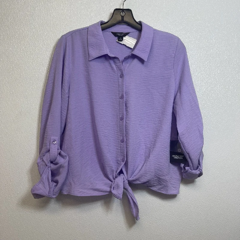 Top Long Sleeve By Simply Vera In Lavender, Size: S Minimalist Men's Casual 