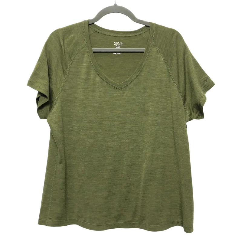 Athletic Top Ss By Clothes Mentor In Green, Size:2X Laid